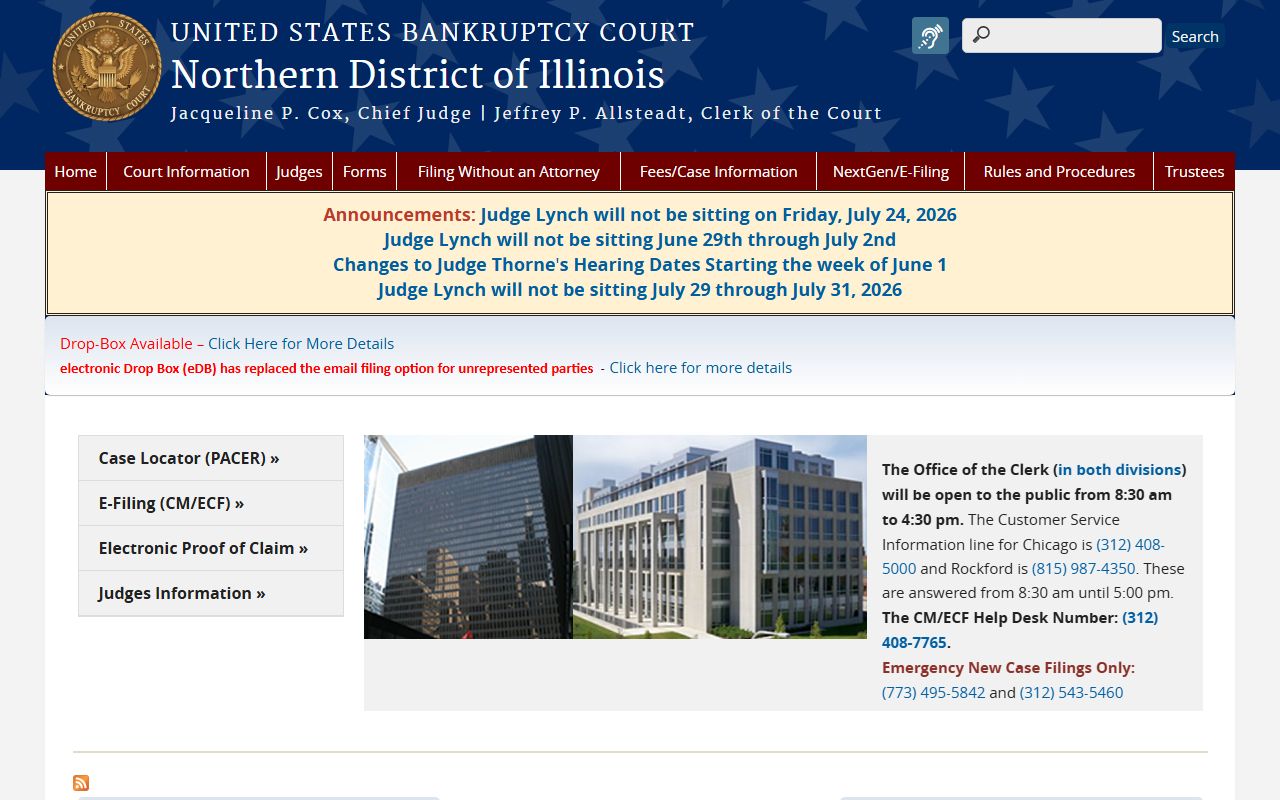 U.S. Bankruptcy Court Northern District of Illinois for Will County filings