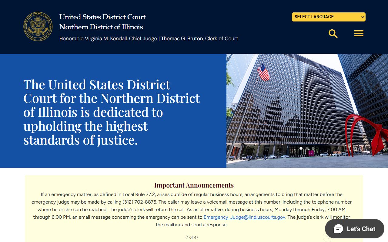 U.S. District Court Northern District of Illinois serving Will County